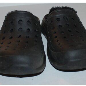 Black Fleece Lined Rubber Clogs Women's 7 Joybees Warm Cozy Comfort Shoes